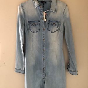 Denim button-up dress